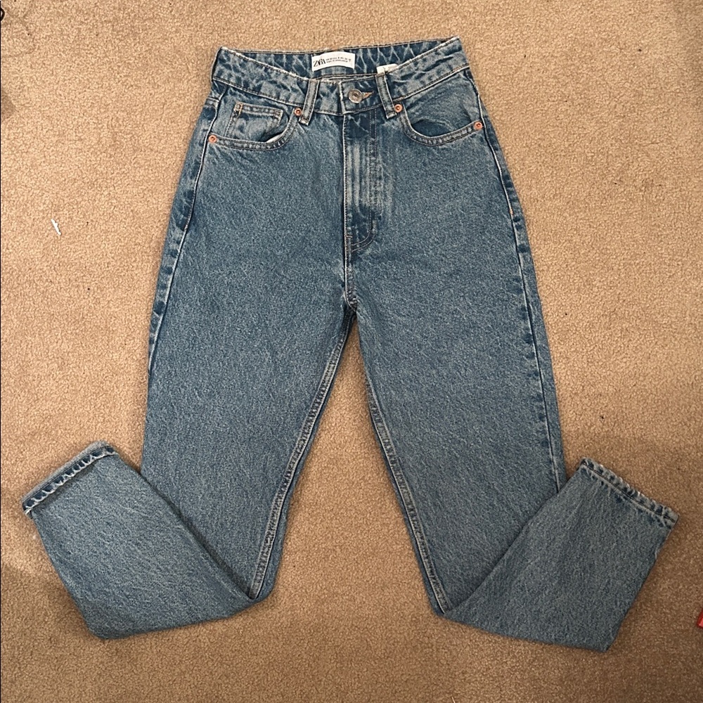 Zara Blue Straight Leg Jeans